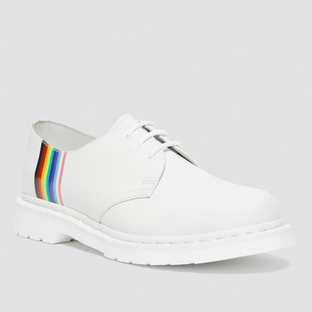 Dr. Martens | 1461 For Pride Smooth Leather White Oxford Shoes | 8 Women New